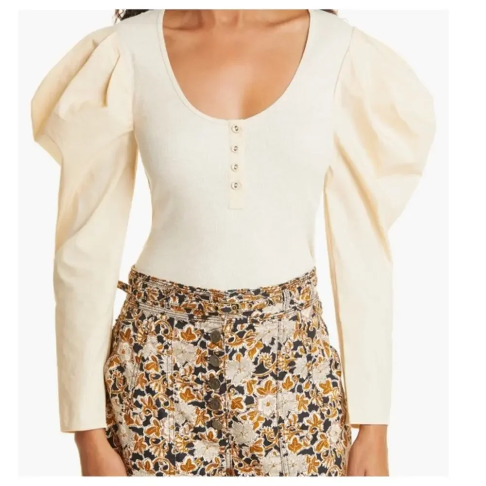 Ulla Johnson Joanne Puff Sleeve Top Size Large